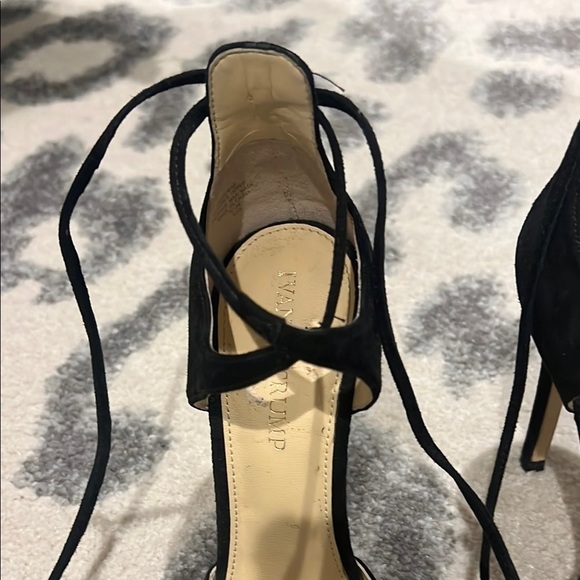 Ivanka Trump Suede Black Heels with Ankle Straps size 6.5 - Picture 3 of 7